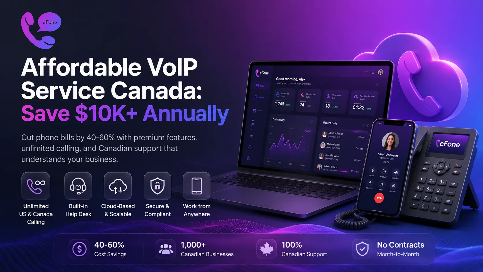 Affordable VoIP service in Canada with unlimited US and Canada calling from eFone