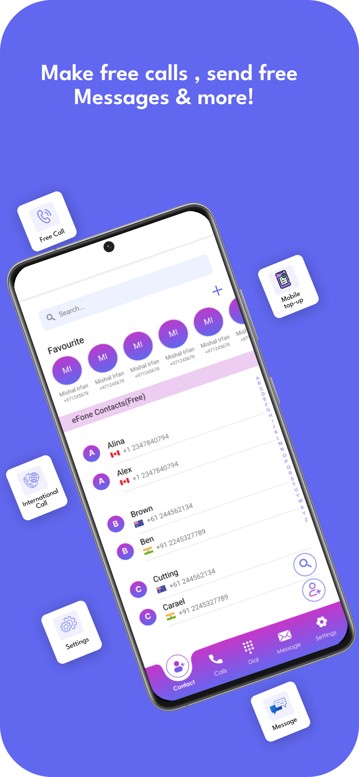eFone App Call Screen